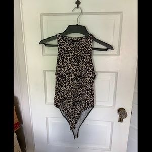 Zara High Neck Cheetah Bodysuit